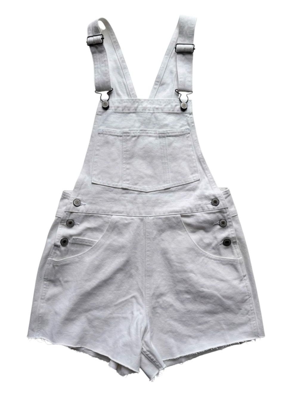 J. Galt White Denim Overall Shorts Size Small